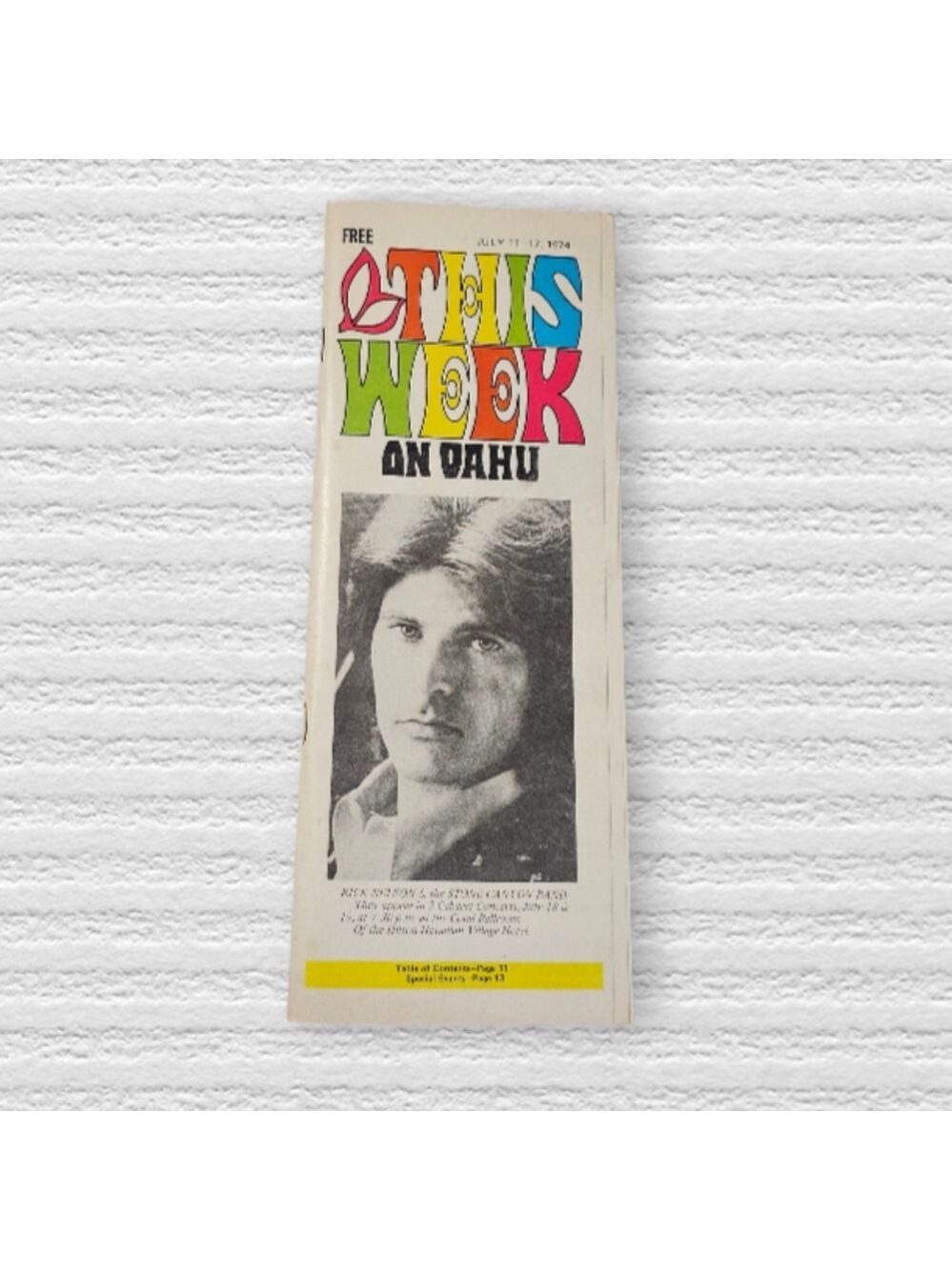 Vintage July 11-17 1974 This Week On Oahu Hawaii Book-Info Map Rick Nelson